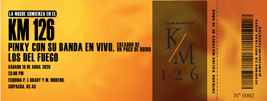 imagen del evento: REAPERTURA KM126 DJ PINKY Y LOS DEL FUEGO