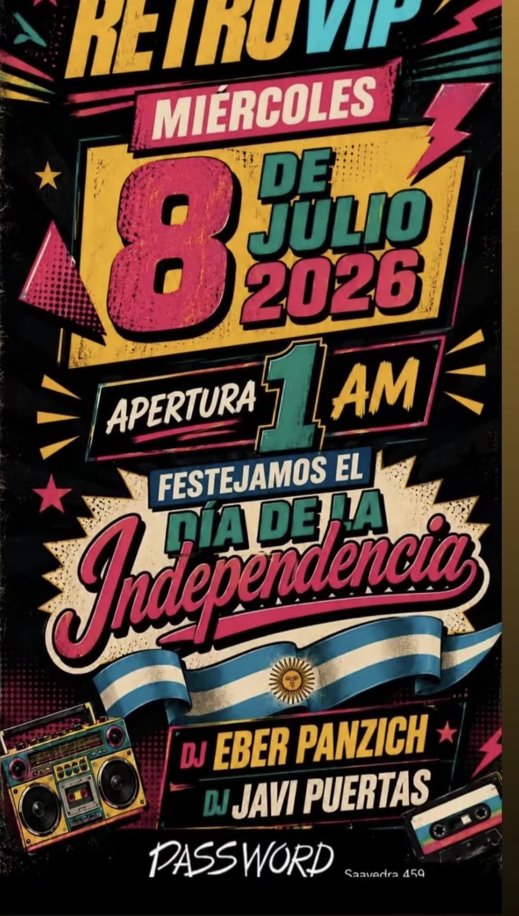imagen del evento: NOCHE RETRO ft PASSWORD DISCO