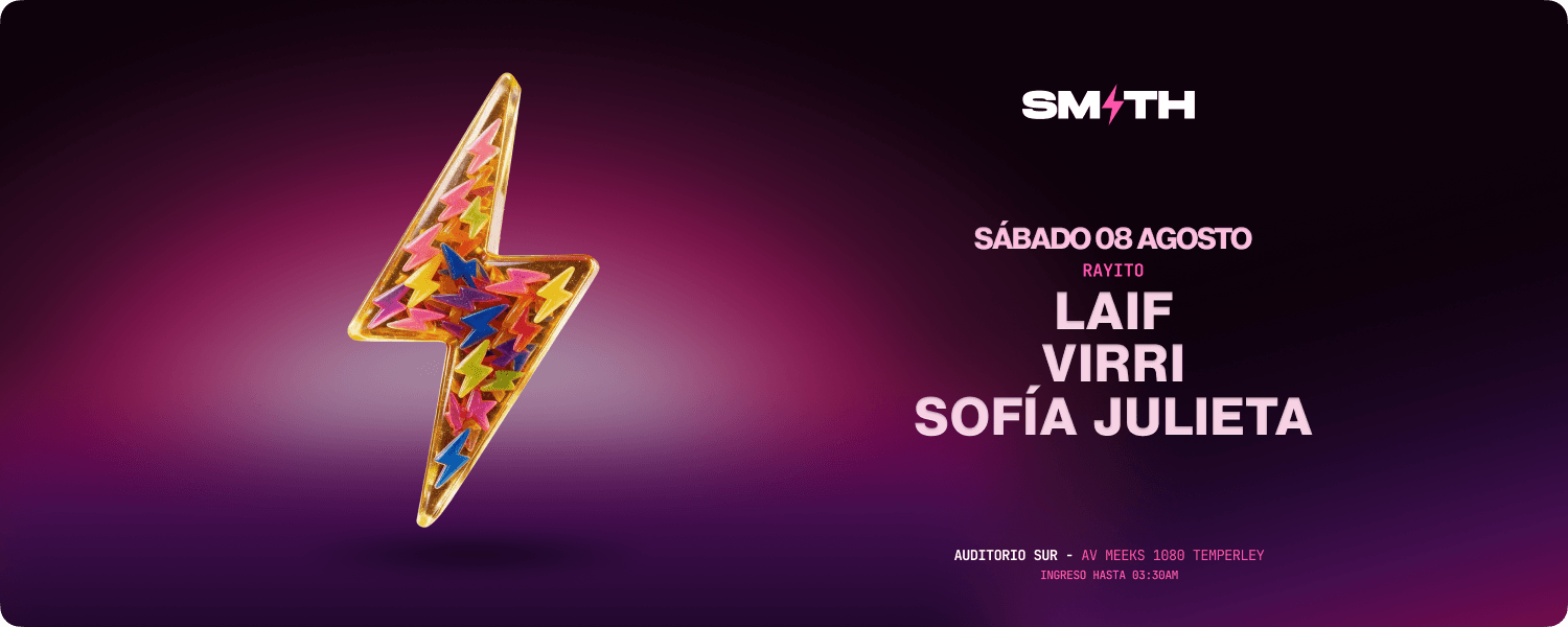 imagen del evento: SMITH | SABADO 8 ⚡