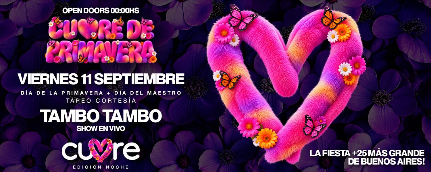 imagen del evento: VIERNES 11.9 CUORE DE PRIMAVERA + TAMBO TAMBO