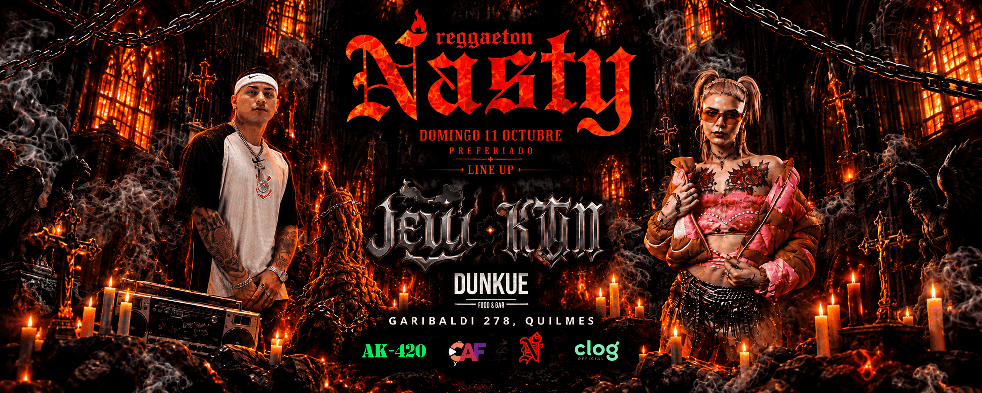 imagen del evento: Nasty Reggaeton - Quilmes - Dom 11/10 (PREFERIADO)