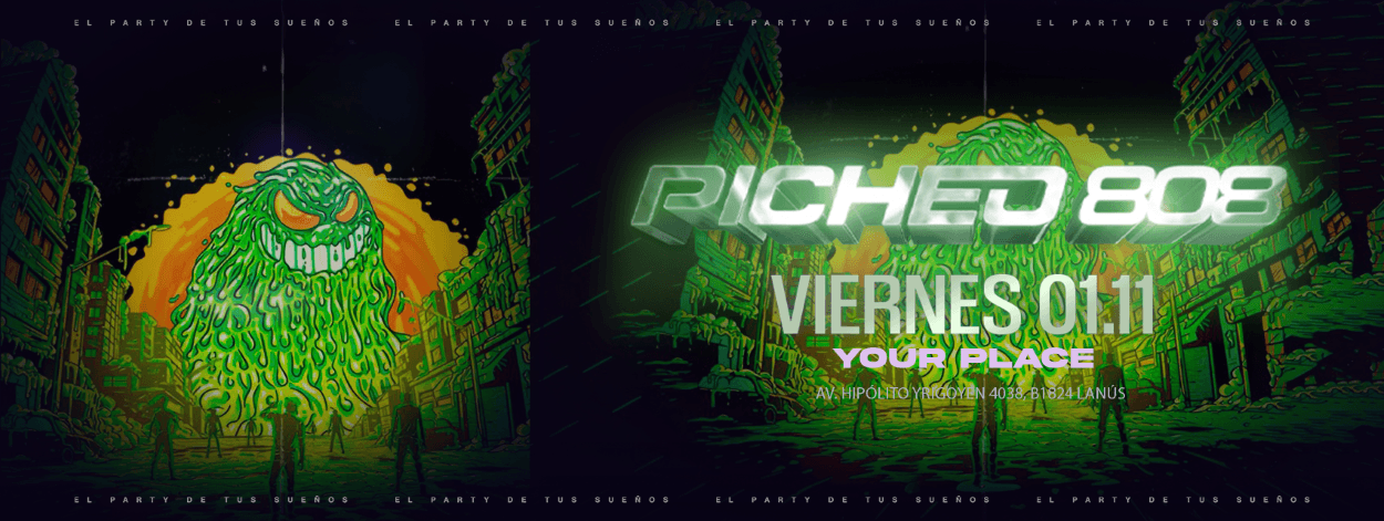 imagen del evento: Picheo 808 en Your Place - Halloween
