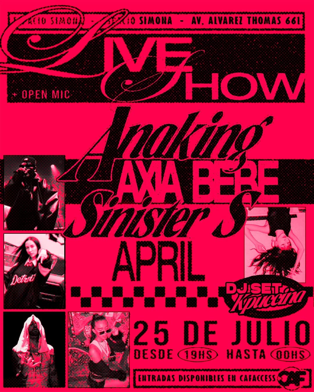 imagen del evento: Live show: Anaking, Axia Bebe, Sinister S, April