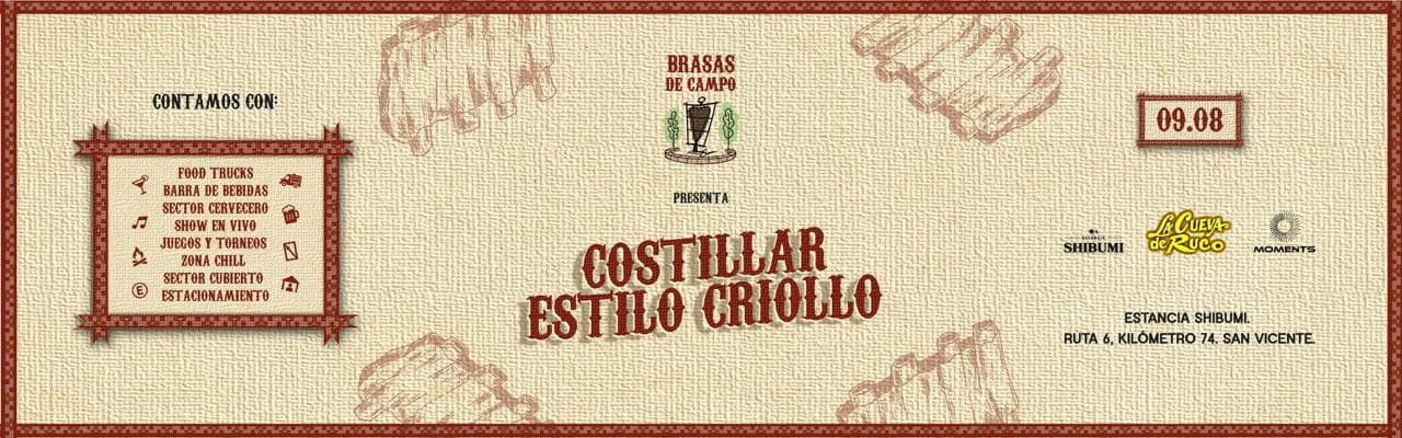 imagen del evento: BRASAS DE CAMPO | Costillar estilo criollo.
