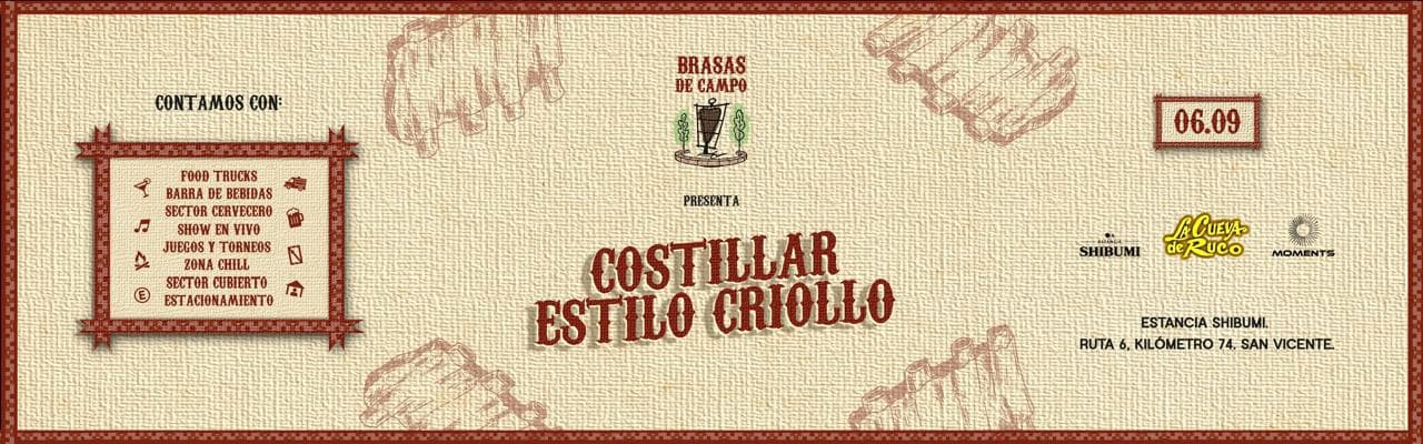 imagen del evento: BRASAS DE CAMPO | Costillar estilo criollo.
