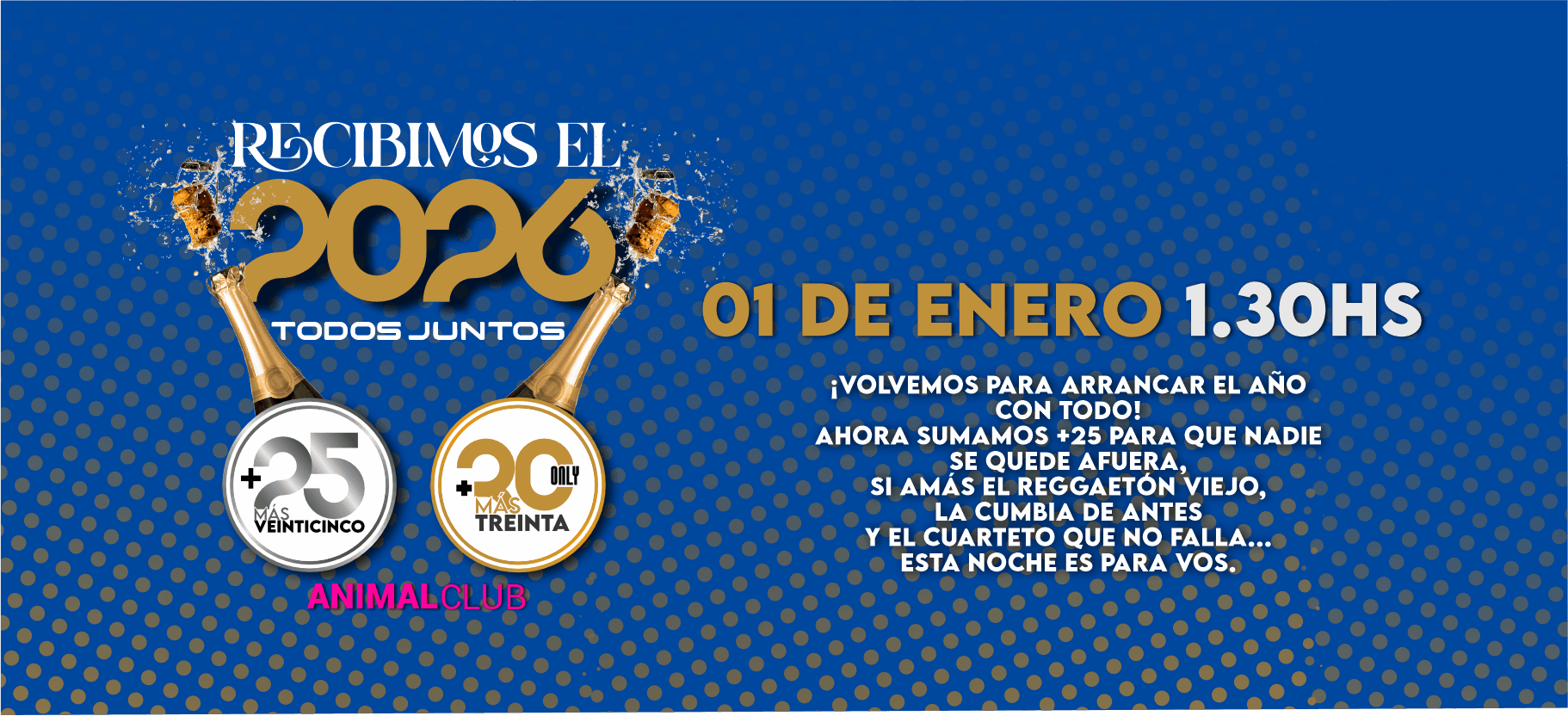 imagen del evento: Año Nuevo todos Juntos +30 y +25