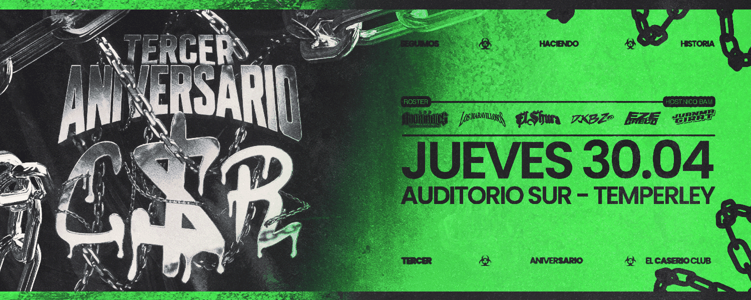 imagen del evento: CASERIO: TERCER ANIVERSARIO | JUEVES 30/04