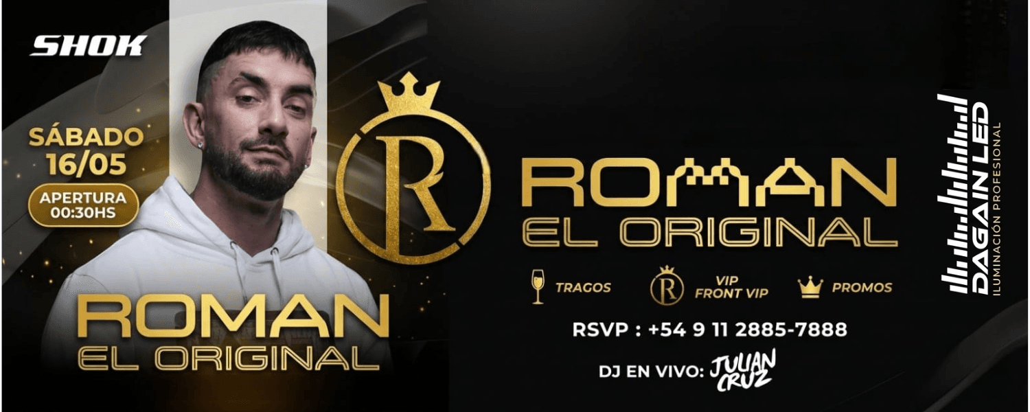 imagen del evento: ROMAN EL ORIGINAL EN SHOK SHOW EN VIVO + DJ LIVE