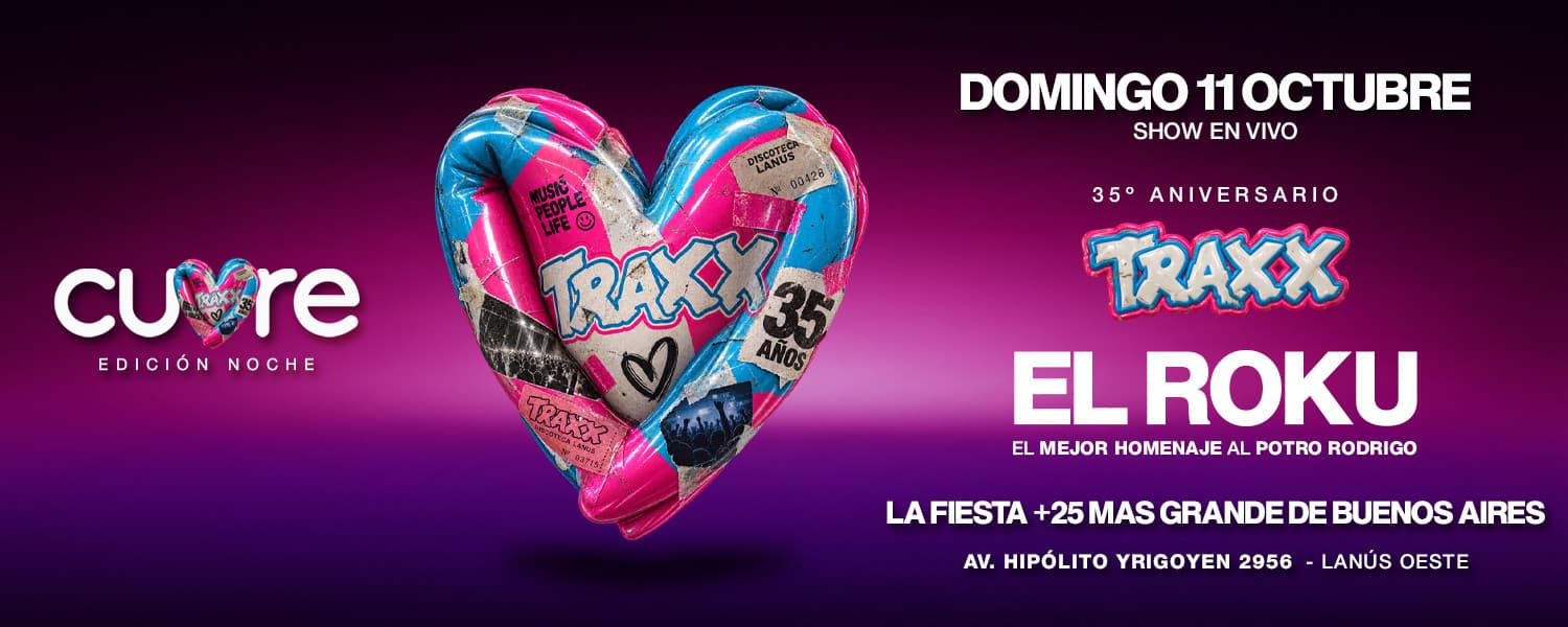imagen del evento: DOM 11 PRE FERIADO - CUORE x TRAXX!