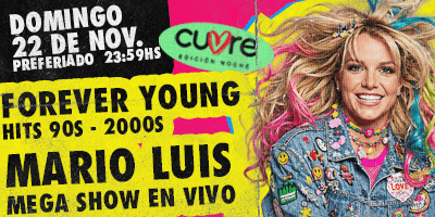 imagen del evento: DOM 22.10 FOREVER YOUNG HITS + MARIO LUIS EN VIVO